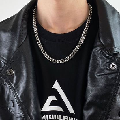 Cuban Chain Titanium Steel Necklace & Bracelet WN19249