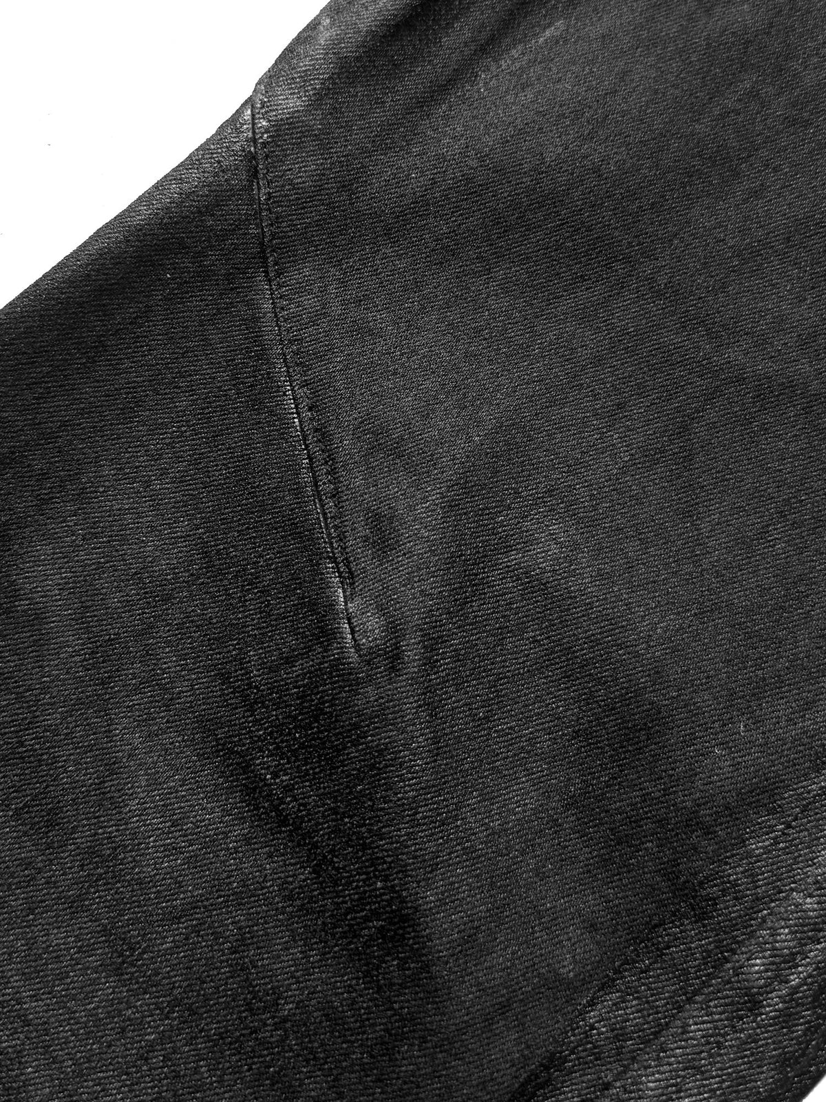 3D Whisker Pleats Coating Straight Denim Jeans WN27075