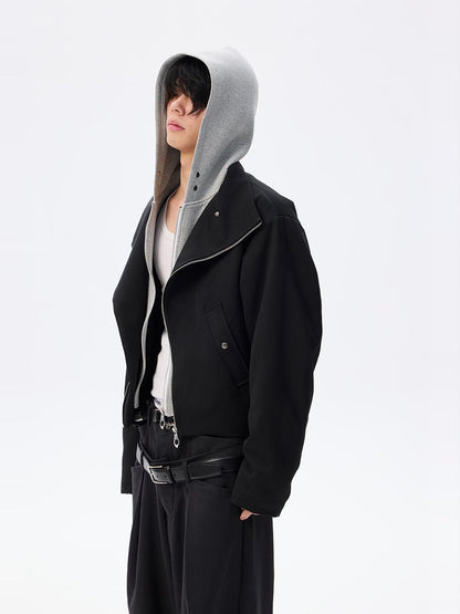 Fake Layered Detachable Hooded Short Padded Jacket WN26698