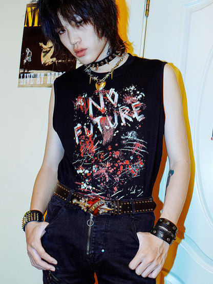 Graphic Print Sleeveless T-Shirt WN15995