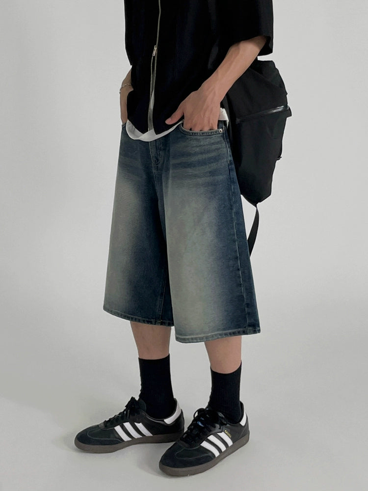 Washed Wide Leg Half Pants WN20247