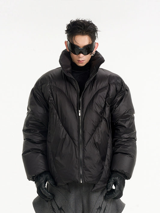 Oversize High-Neck White Duck Down Jacket WN12123