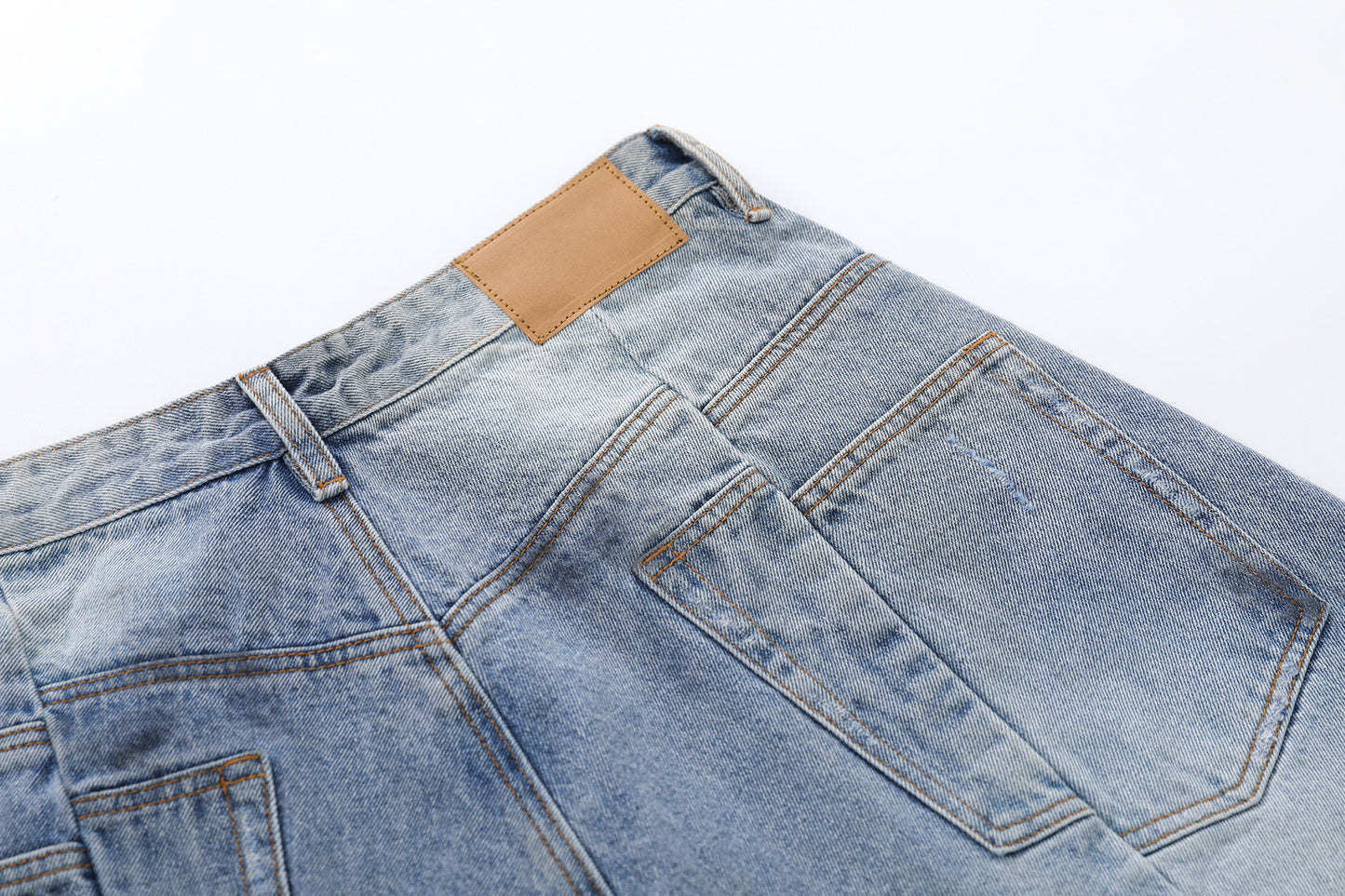 Frayed Distressed Denim Half Jeans WN25413