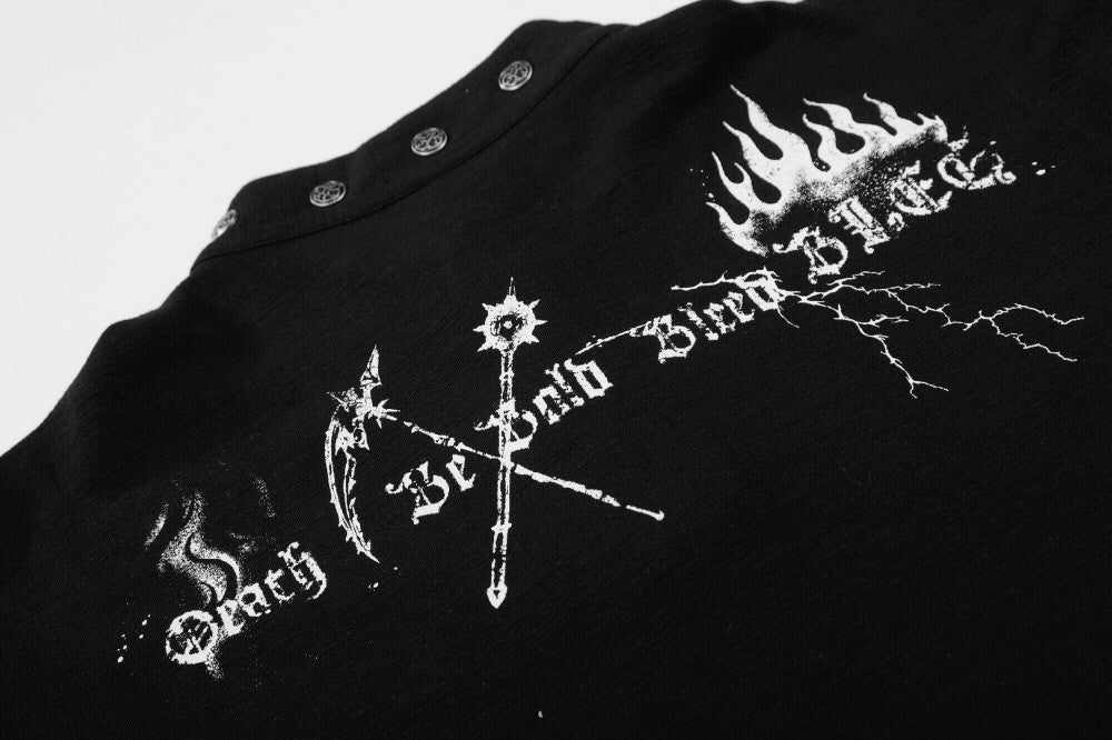 Grim Reaper Print Oversize Long Sleeve T-Shirt WN27957