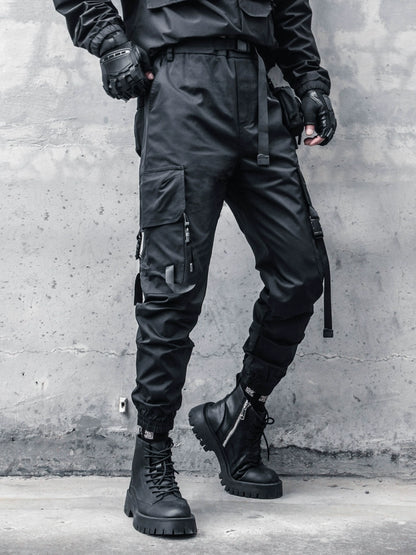 Tactical Cuffed Cargo Pants & Zipper Waist Bag WN22376