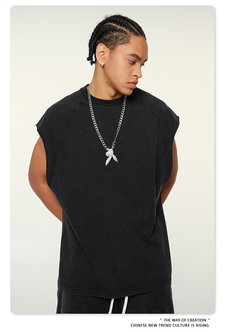 Washed Oversize Tank Top T-shirt WN6447