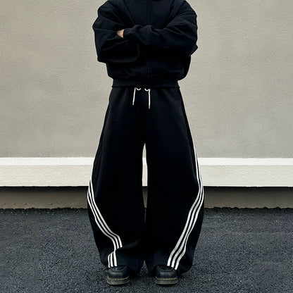 Color Block Stripe Wide Leg Sweat Pants WN19593