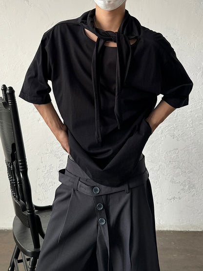 Scarf Tie Design Short Sleeve T-Shirt WN19948