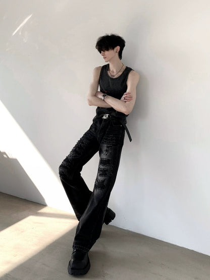 Washed Subculture Design Sleeveless T-Shirt WN20331