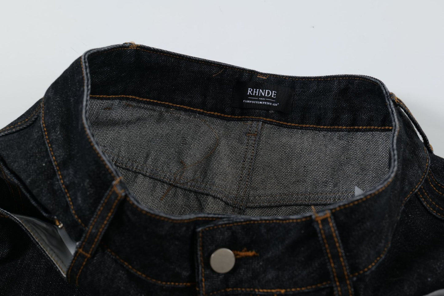 Patchwork Washed Straight-Leg Denim Jeans WN11327