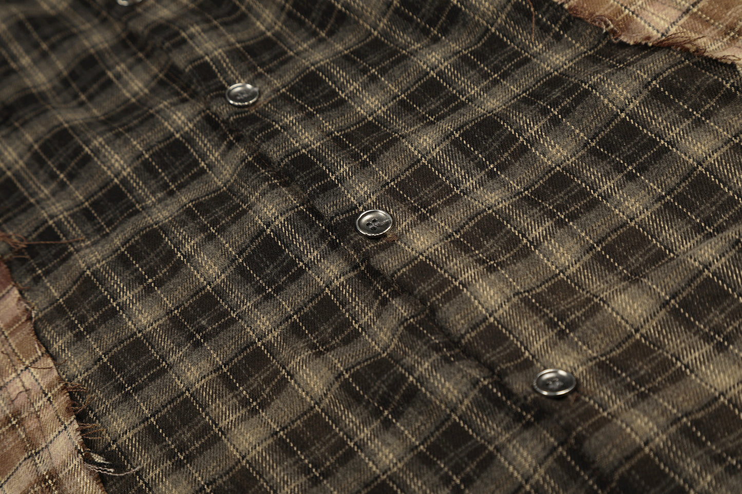 Plaid Washed Damage Long Sleeve Shirt WN25603
