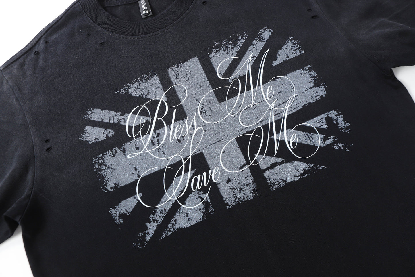 Damage Letter Print Short Sleeve T-Shirt WN25417