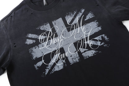 Damage Letter Print Short Sleeve T-Shirt WN25417