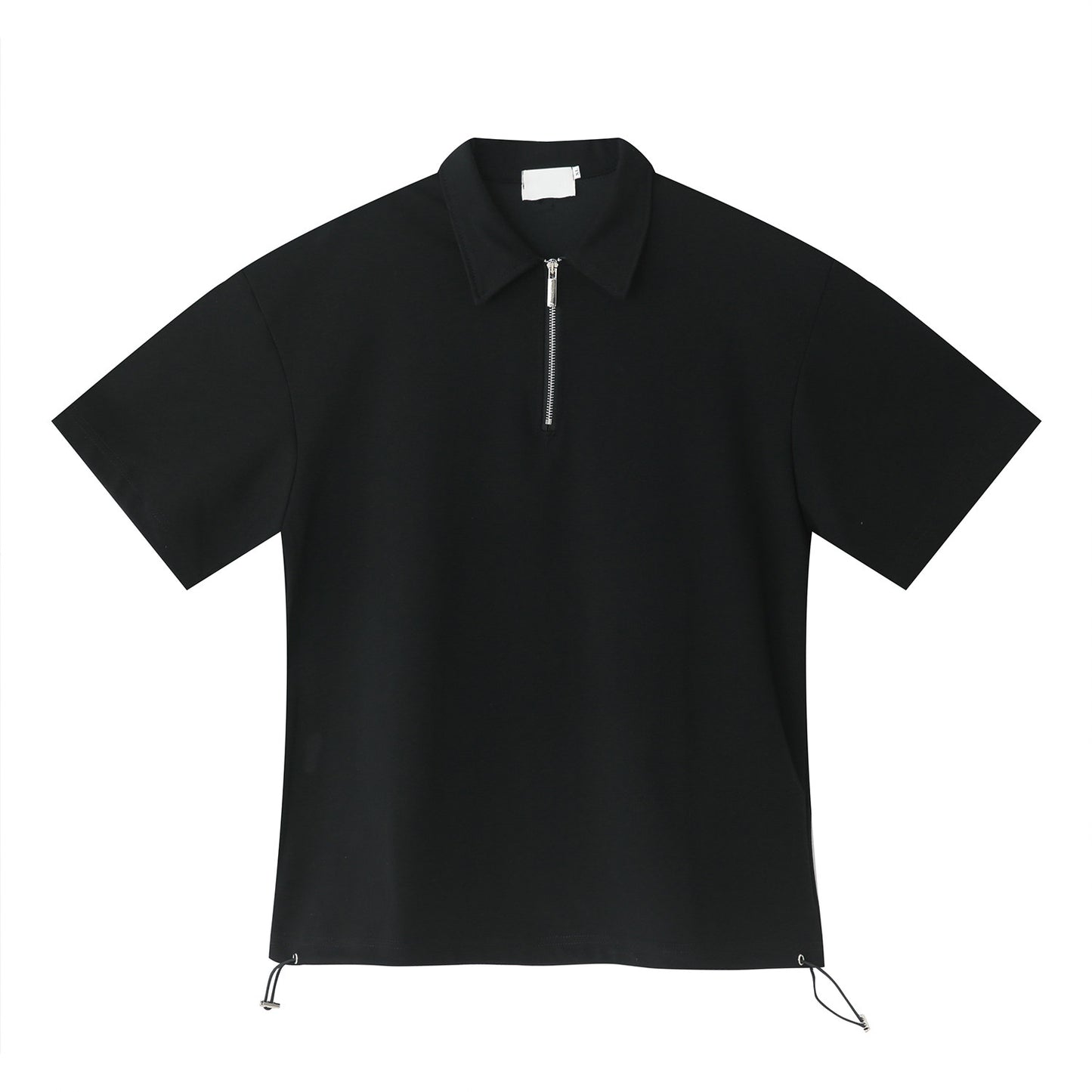 Half Zip Open Collar Short Sleeve T-Shirt & Half Pants Setup WN24906