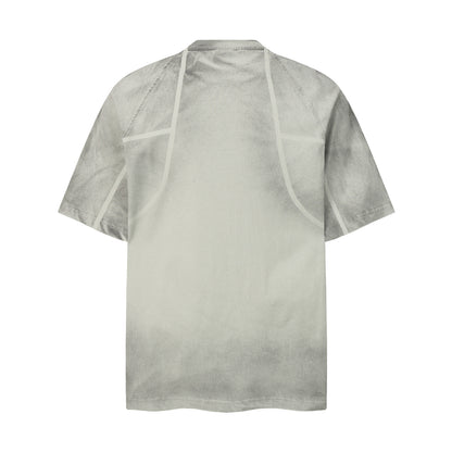 Washed Deconstructed Line Oversize Short Sleeve T-Shirt WN26901