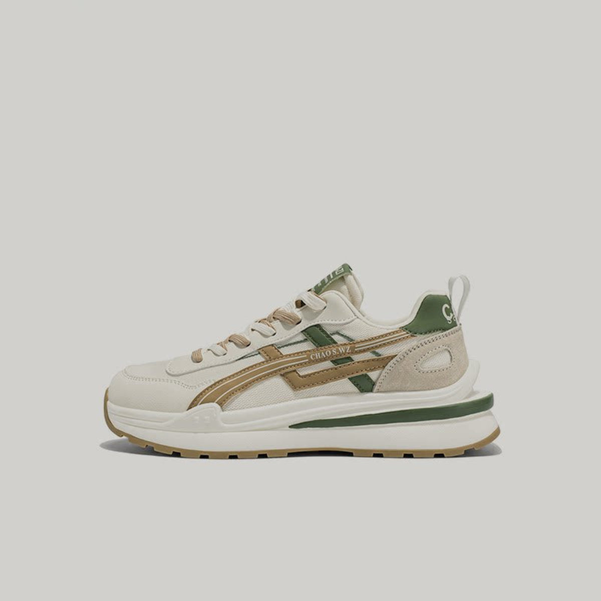 Color-Block Stripe Panel Lace-Up Sneakers WN23474