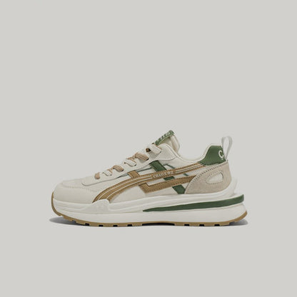 Color-Block Stripe Panel Lace-Up Sneakers WN23474