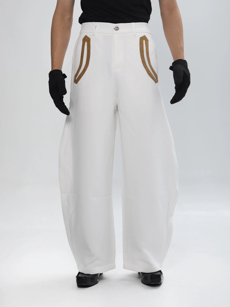 Curved Hem Wide Leg Trousers WN18638