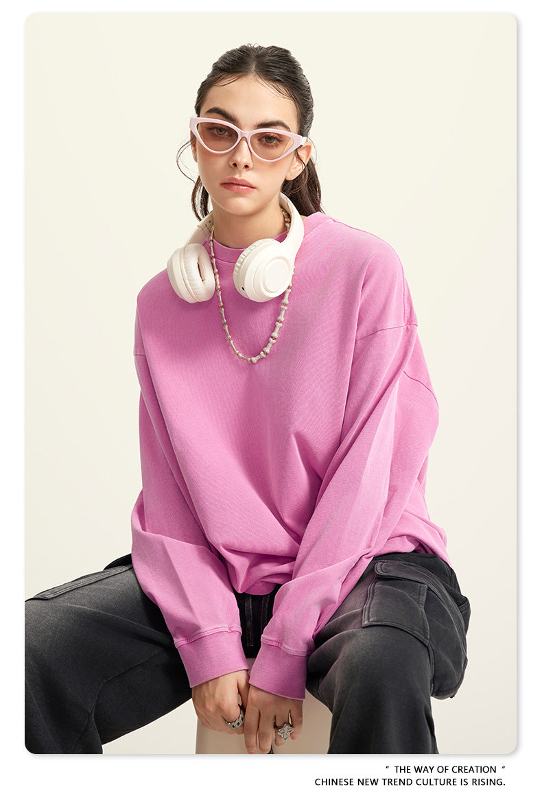 Oversize Washed Long Sleeve T-Shirt WN6052