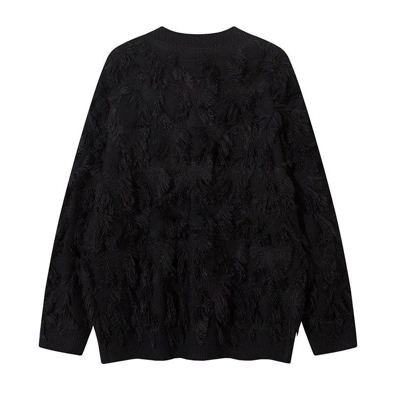 Fringe Detail Oversize Knit Cardigan WN11420