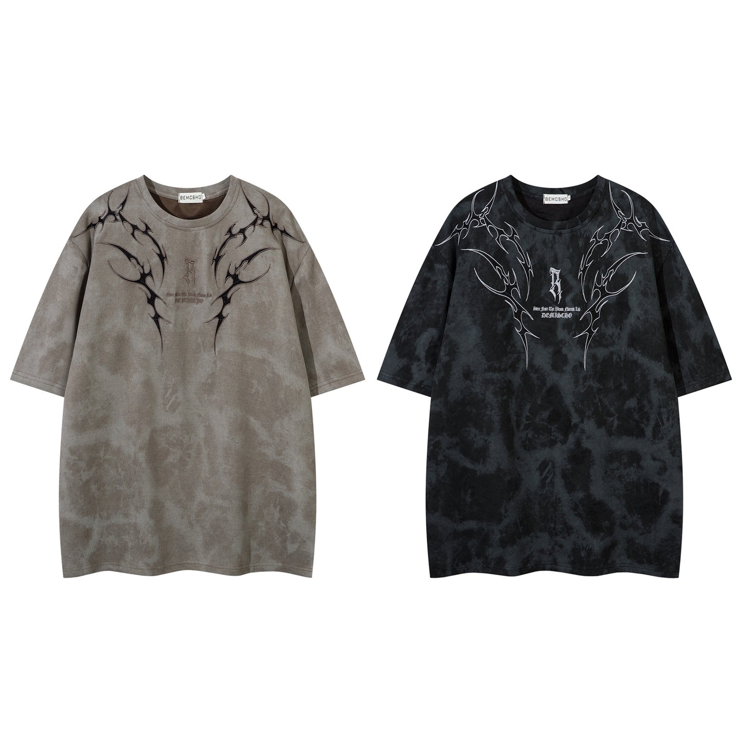 3D Embroidery Suede Oversize Short Sleeve T-Shirt WN15082