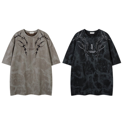 3D Embroidery Suede Oversize Short Sleeve T-Shirt WN15082