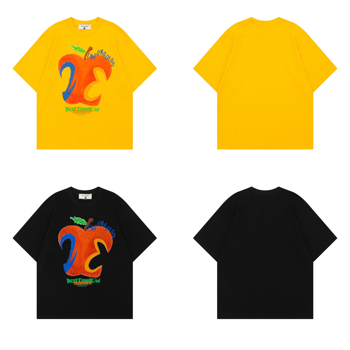 Apple Letter Print Short Sleeve T-Shirt WN26920