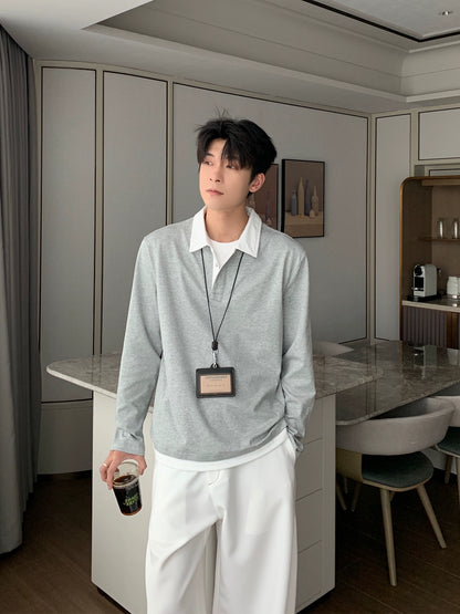 Fake Layered Long Sleeve T-Shirt WN20488