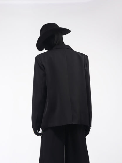 Metal Decor Jacket & Wide Leg Trousers Setup WN23668