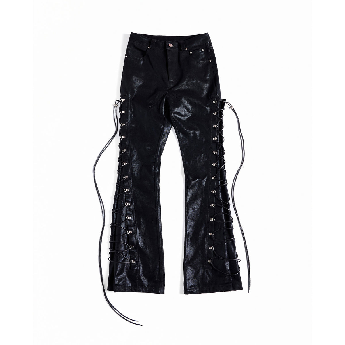 Strap Lace-Up Wide Leg Pants WN27434