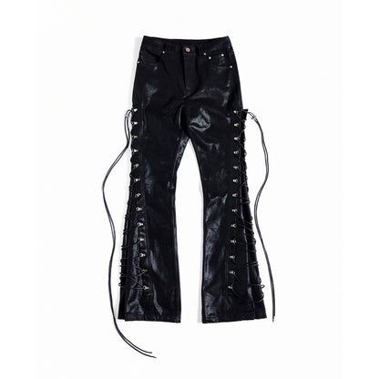 Strap Lace-Up Wide Leg Pants WN27434
