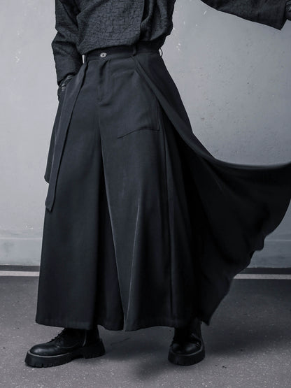 Deconstructed Multi Layer Mix Patch Wide Leg Trousers WN22364