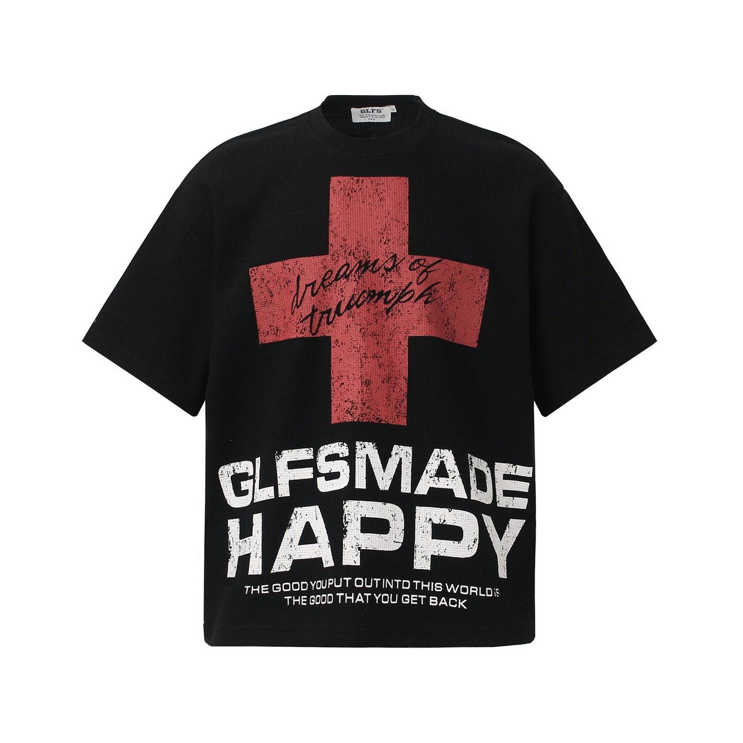 Cross Letter Print Short Sleeve T-Shirt WN26137