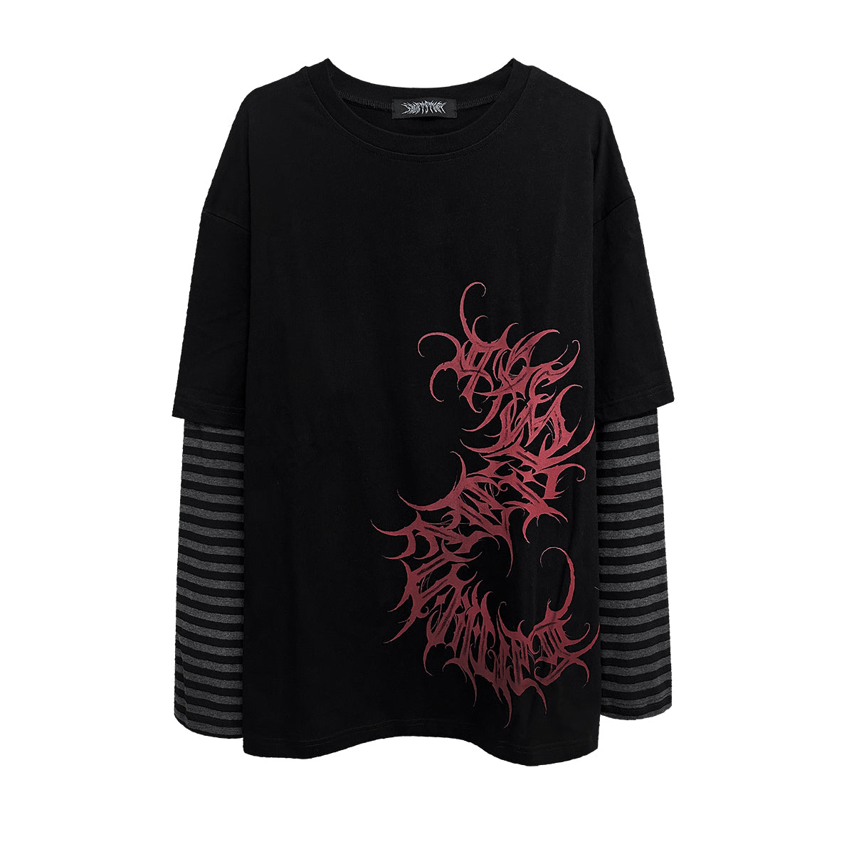 Fake Layered Print Long Sleeve T-Shirt WN15609