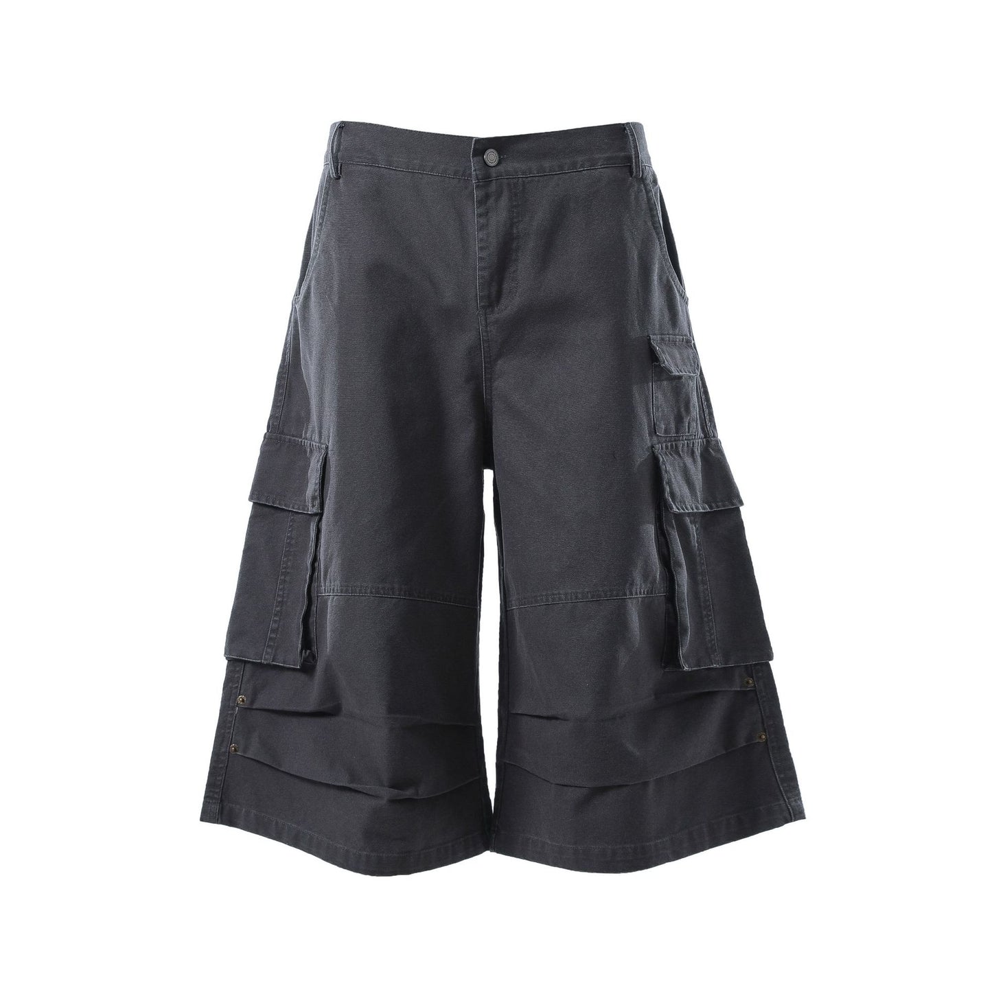 Washed Multi Pocket Cargo Half Pants WN25734