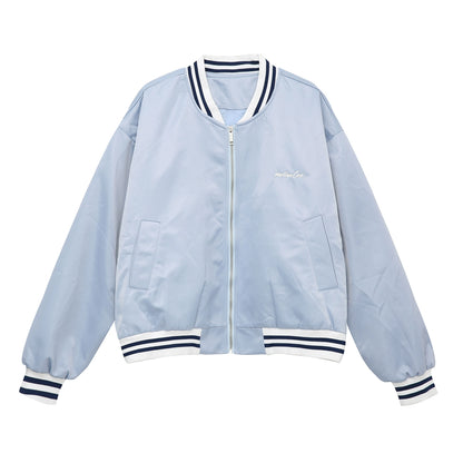 Letter Design Zipper Baseball Jacket WN9541