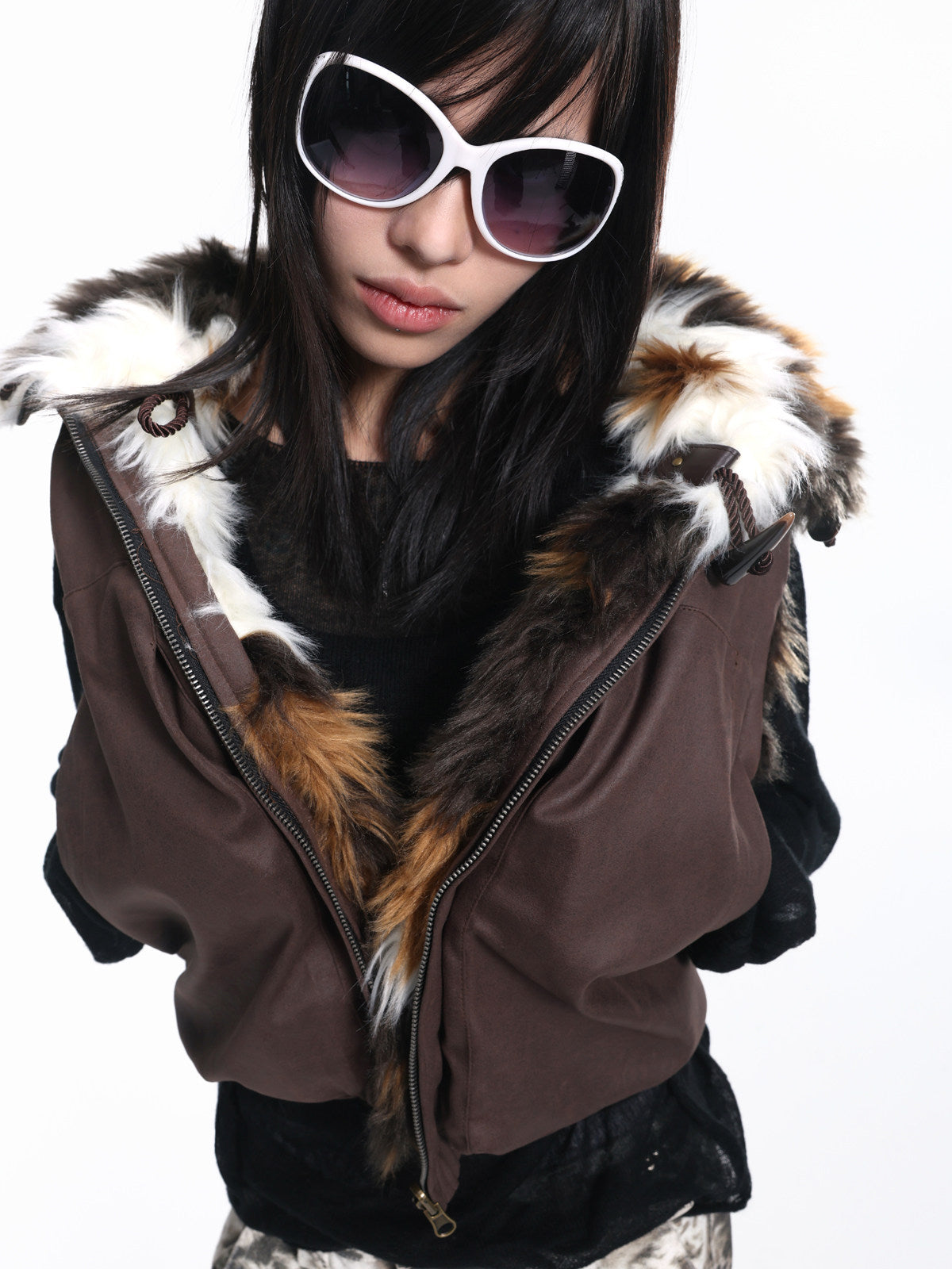 Reversible Cow Print Fake Fur Sleeveless Jacket WN27255