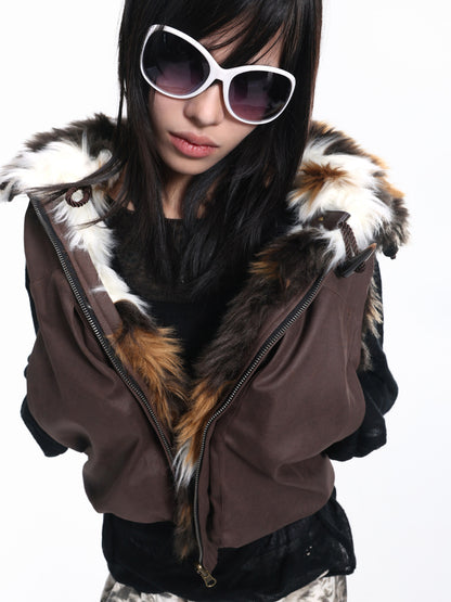 Reversible Cow Print Fake Fur Sleeveless Jacket WN27255