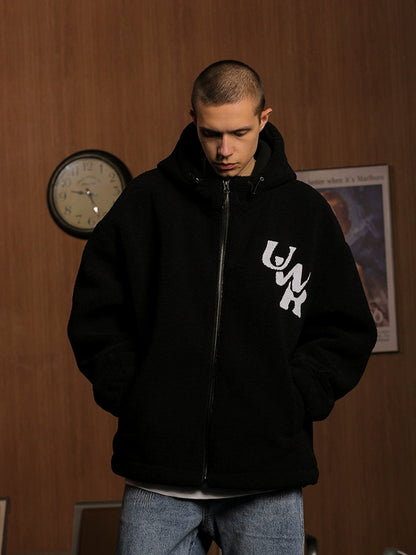 Graphic Letter Design Oversize Zipper Hoodie WN17780