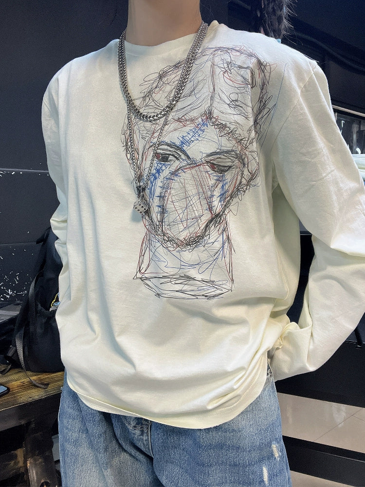 Graphic Design Oversize Long Sleeve T-Shirt WN16739