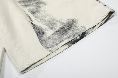 Brush Paint Cropped Pants WN25508