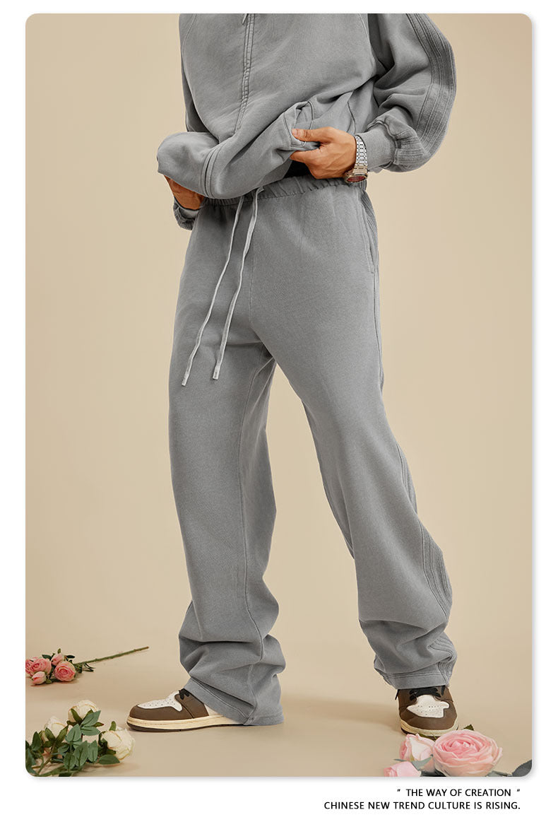 Washed Heavyweight Straight Leg Sweatpants WN6019