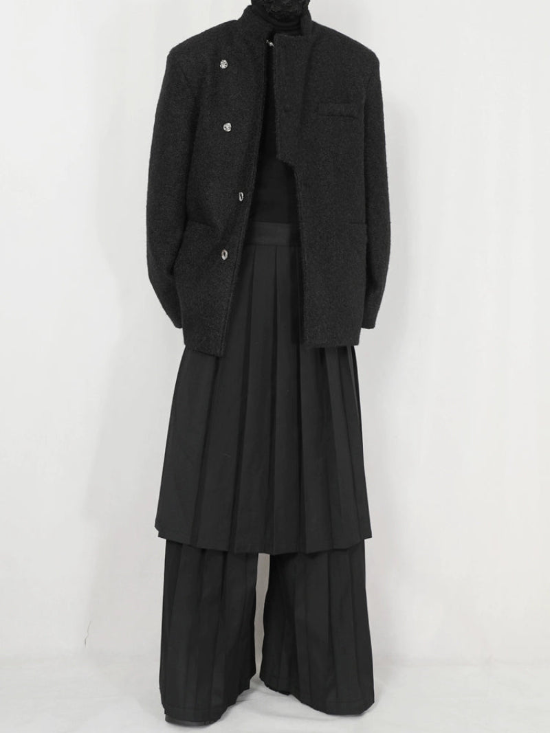 Pleats Detachable Skirted Wide Leg Trousers WN20191