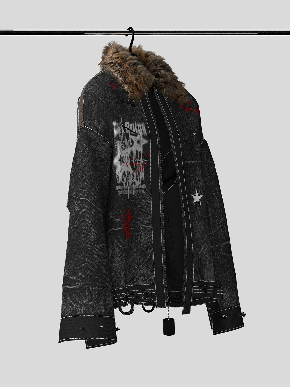 Washed Damage Denim Jacket WN27147