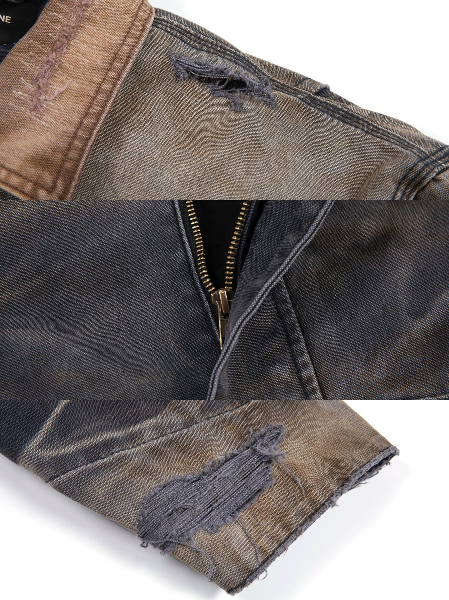 Graphic Art Print Damege Denim Jacket WN19685