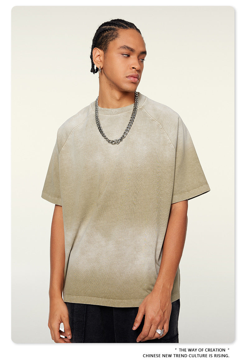 Washed Gradient Raglan Sleeve T-Shirt WN6065