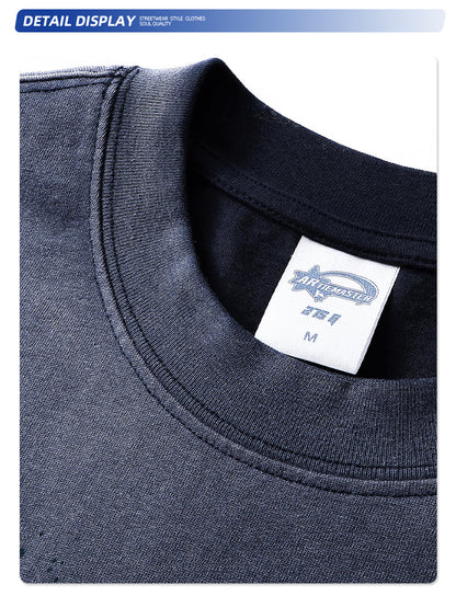 Ink Splash Spray Dye Washed Short Sleeve T-Shirt WN16275