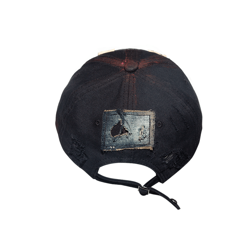 Patchwork Leopard Embroidery Damage Curved-Brim Cap WN21131