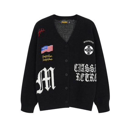 Patch Embroidery Knit Cardigan WN21853