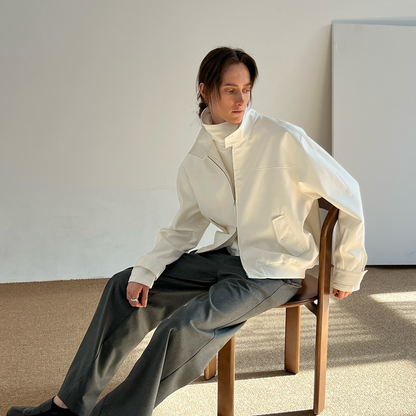 Stand Neck Short Zipper Jacket WN21481